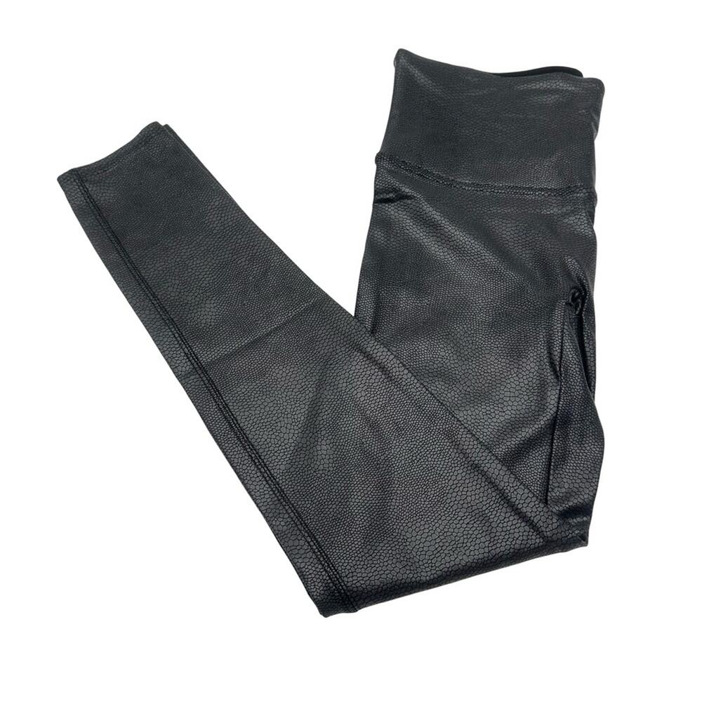 SPANX Faux Leather Leggings Charcoal - SIZE LARGE - L - LG